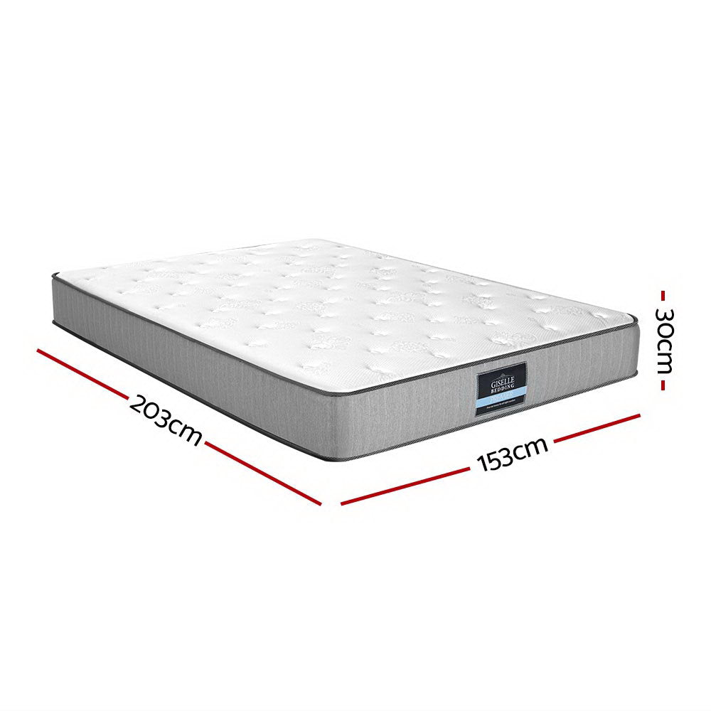 Giselle Bedding Queen Mattress Extra Firm Pocket Spring Foam Super Firm 23cm-Furniture &gt; Mattresses-PEROZ Accessories