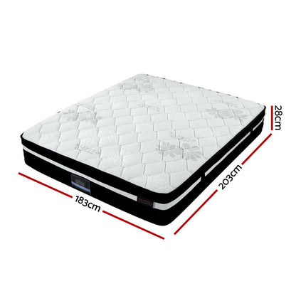 Giselle King Bed Mattress Size Extra Firm 7 Zone Pocket Spring Foam 28cm-Furniture &gt; Mattresses-PEROZ Accessories