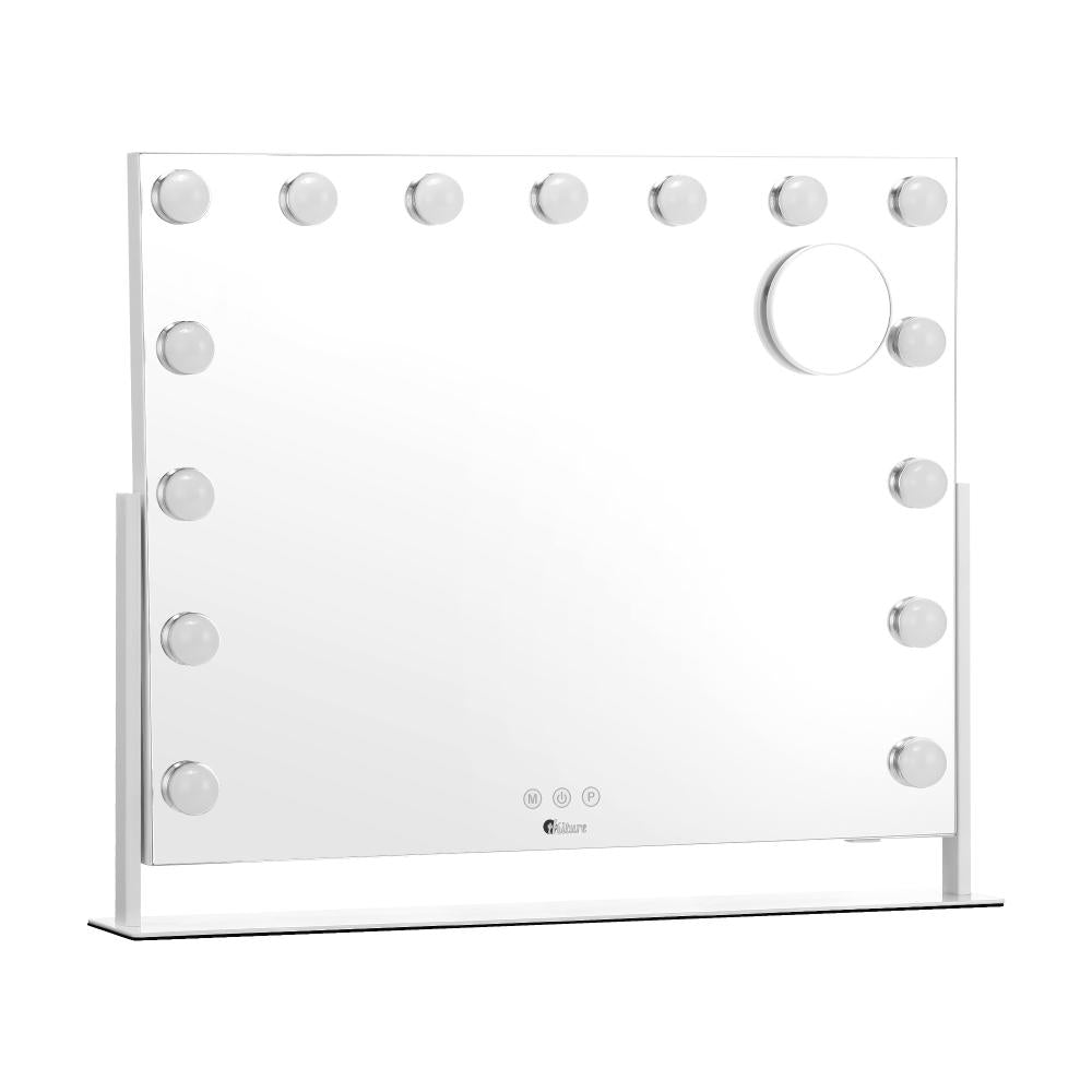 Oikiture Hollywood Makeup Mirrors LED Lights Bluetooth Rotation Vanity 58x46cm |PEROZ Australia