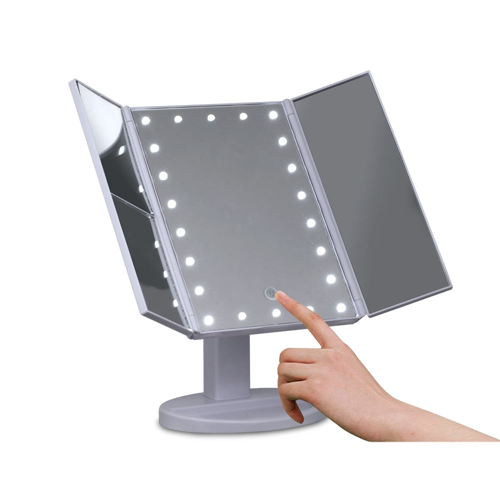 Embellir LED Tri-Fold Make Up Mirror-Makeup Mirrors-PEROZ Accessories