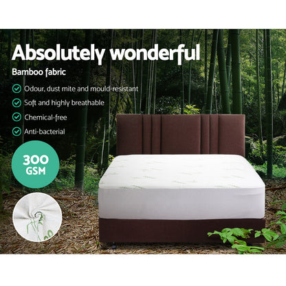 Giselle Bedding Giselle Bedding Bamboo Mattress Protector Double-Furniture &gt; Mattresses-PEROZ Accessories