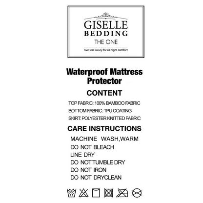 Giselle Bedding Giselle Bedding Bamboo Mattress Protector Double-Furniture &gt; Mattresses-PEROZ Accessories