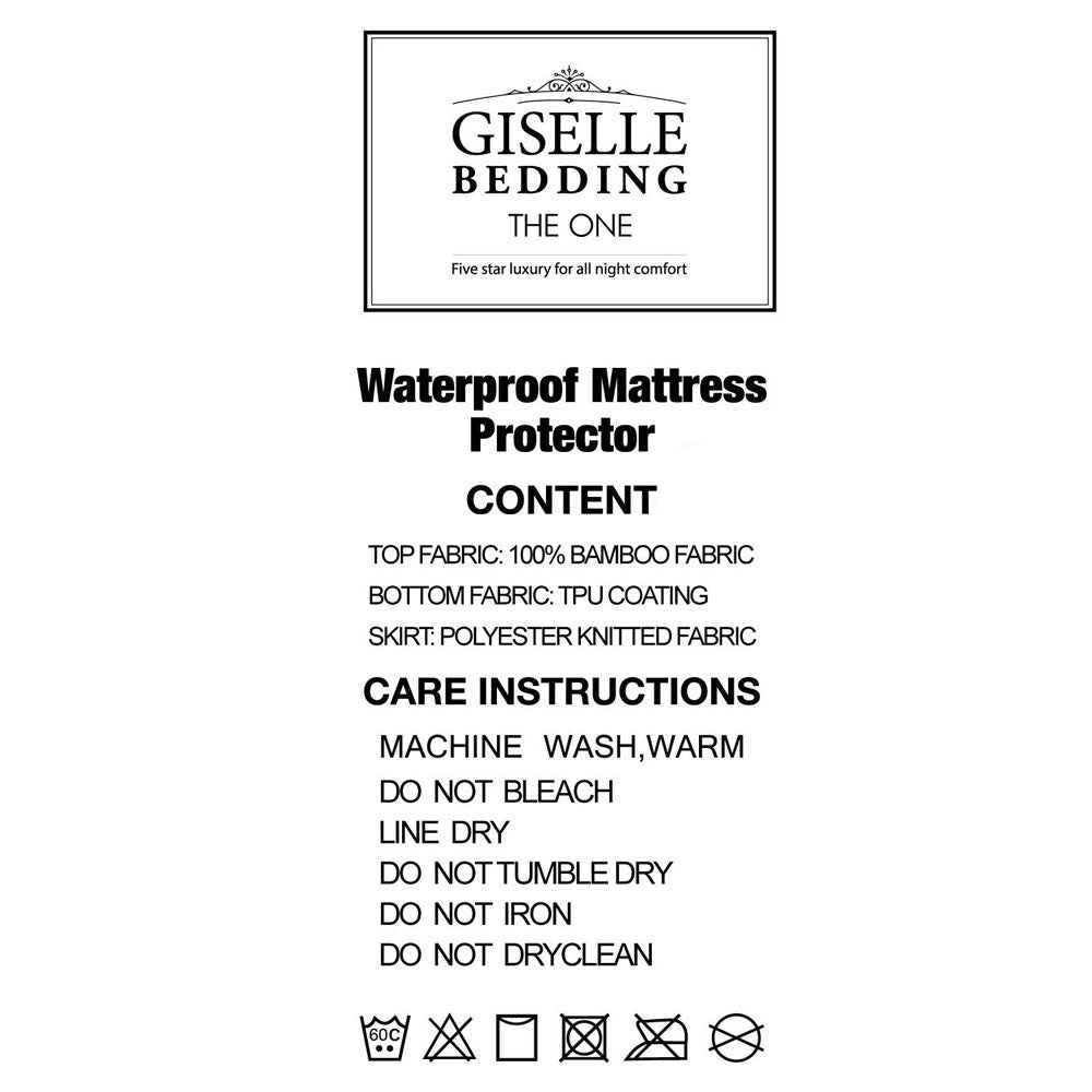 Giselle Bedding Giselle Bedding Bamboo Mattress Protector Single-Furniture &gt; Mattresses-PEROZ Accessories