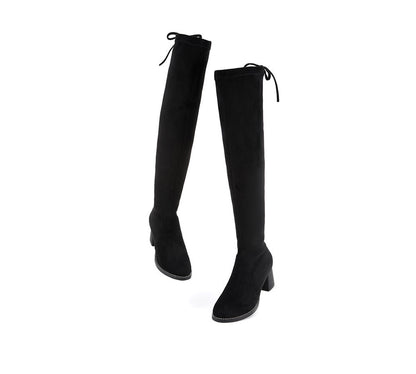 Tarramarra Drawstring Over The Knee Studded Detail Fashion Boots Women Jolie-Boots-PEROZ Accessories