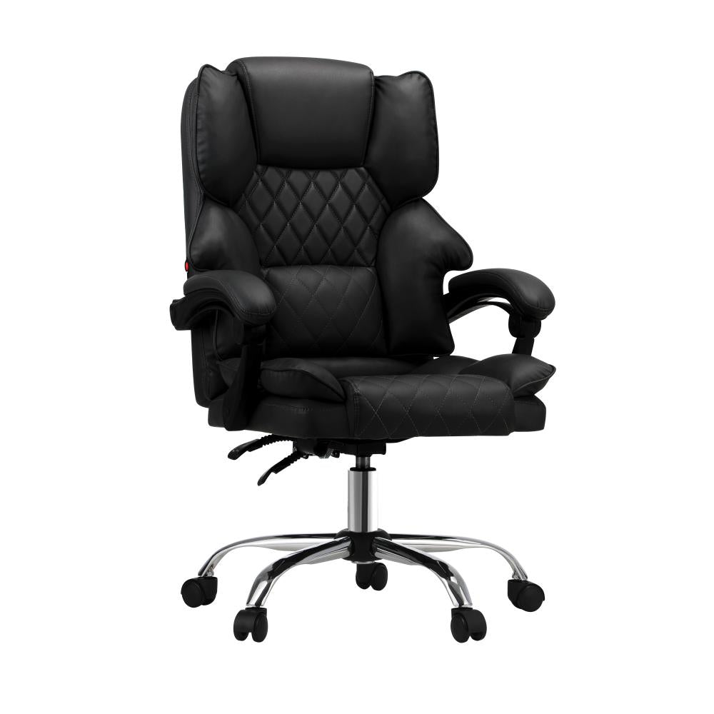 Shop Oikiture Massgae Office Chair Computer Racer PU Leather Seat Recliner Black  | PEROZ Australia