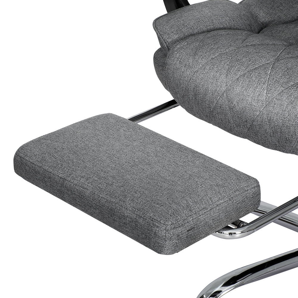 Artiss Executive Office Chair Fabric Footrest Grey-Furniture &gt; Bar Stools &amp; Chairs-PEROZ Accessories