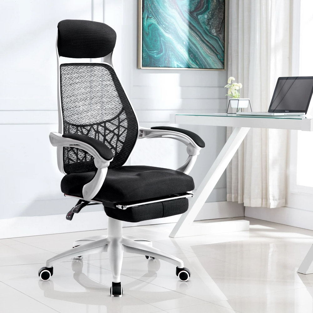 Artiss Gaming Office Chair Computer Desk Chair Home Work Study White-Furniture &gt; Office - Peroz Australia - Image - 8