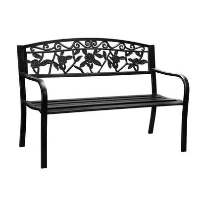 Livsip Garden Bench Seat Outdoor Furniture Patio Park Backyard Chair Black-Garden Bench-PEROZ Accessories