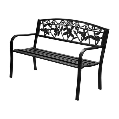 Livsip Garden Bench Seat Outdoor Furniture Patio Park Backyard Chair Black-Garden Bench-PEROZ Accessories