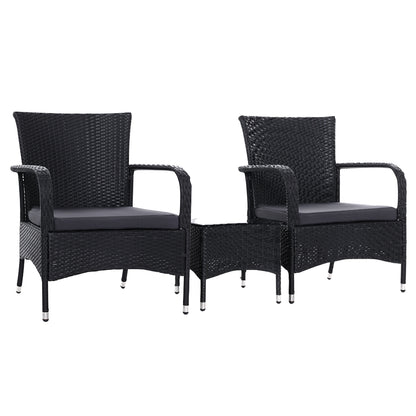 Outdoor Furniture Patio Set Wicker Outdoor Conversation Set Chairs Table 3PCS-Furniture &gt; Outdoor-PEROZ Accessories