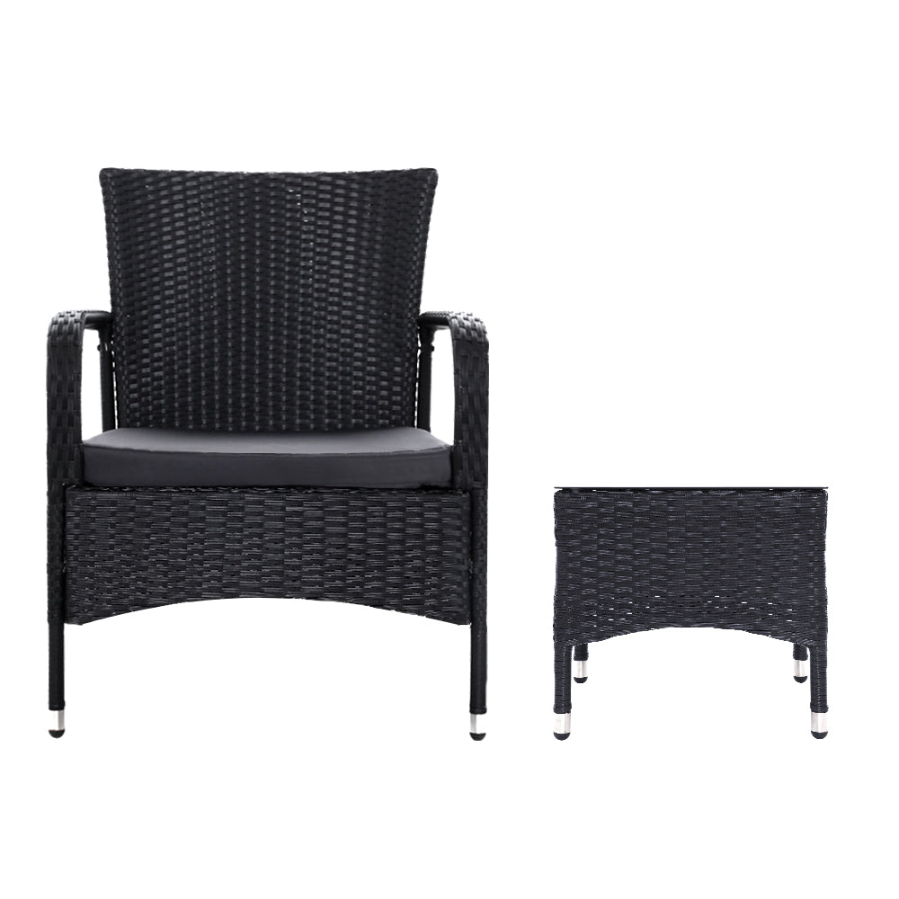 Outdoor Furniture Patio Set Wicker Outdoor Conversation Set Chairs Table 3PCS-Furniture &gt; Outdoor-PEROZ Accessories