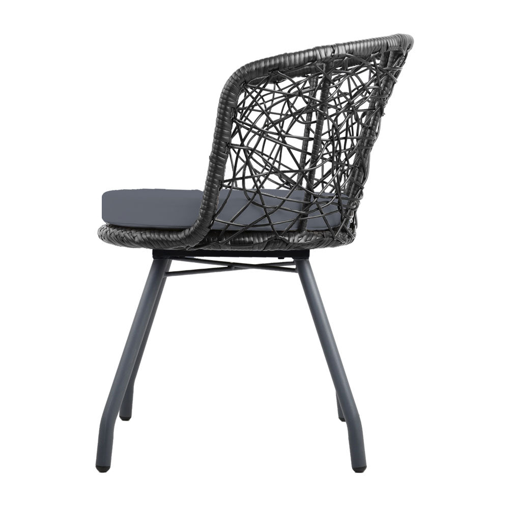 Gardeon Outdoor Patio Chair and Table - Black-Furniture &gt; Outdoor-PEROZ Accessories