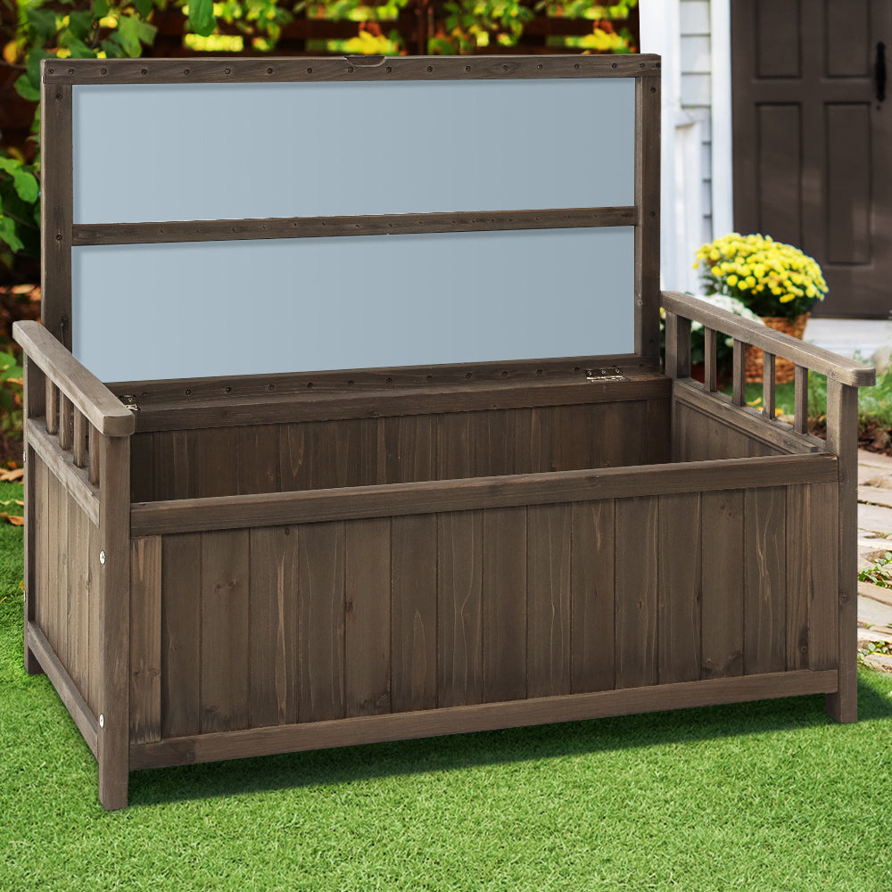 Gardeon Outdoor Storage Box Wooden Garden Bench Chest Toy Tool Sheds Furniture-Furniture &gt; Outdoor-PEROZ Accessories