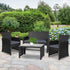 Gardeon Rattan Furniture Outdoor Lounge Setting Wicker Dining Set w/Storage Cover Black-Furniture > Outdoor-PEROZ Accessories