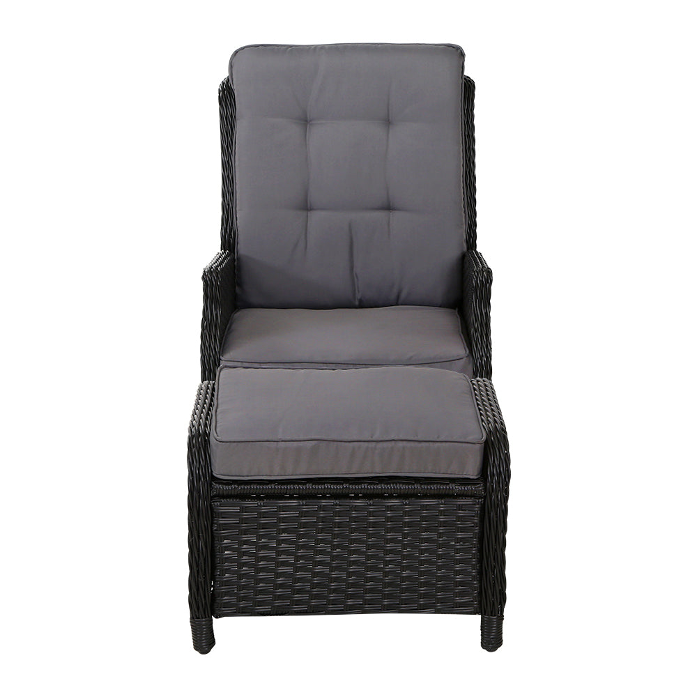 Gardeon Recliner Chair Sun lounge Setting Outdoor Furniture Patio Wicker Sofa-Furniture &gt; Outdoor-PEROZ Accessories