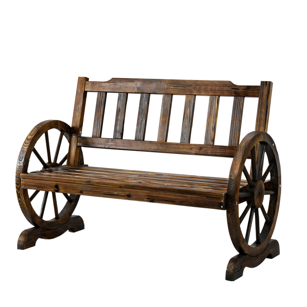Gardeon Wooden Wagon Wheel Chair-Furniture &gt; Outdoor-PEROZ Accessories