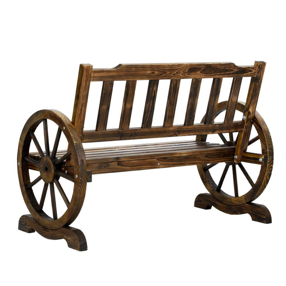 Gardeon Wooden Wagon Wheel Chair-Furniture &gt; Outdoor-PEROZ Accessories