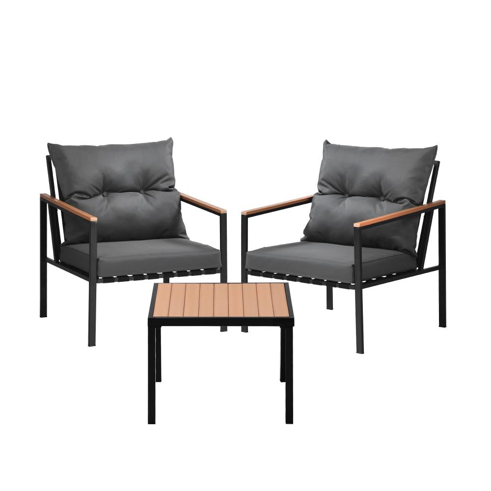 Livsip 3PCS Outdoor Furniture Lounge Setting Sofa Chairs Patio Dining Bistro Set |PEROZ Australia