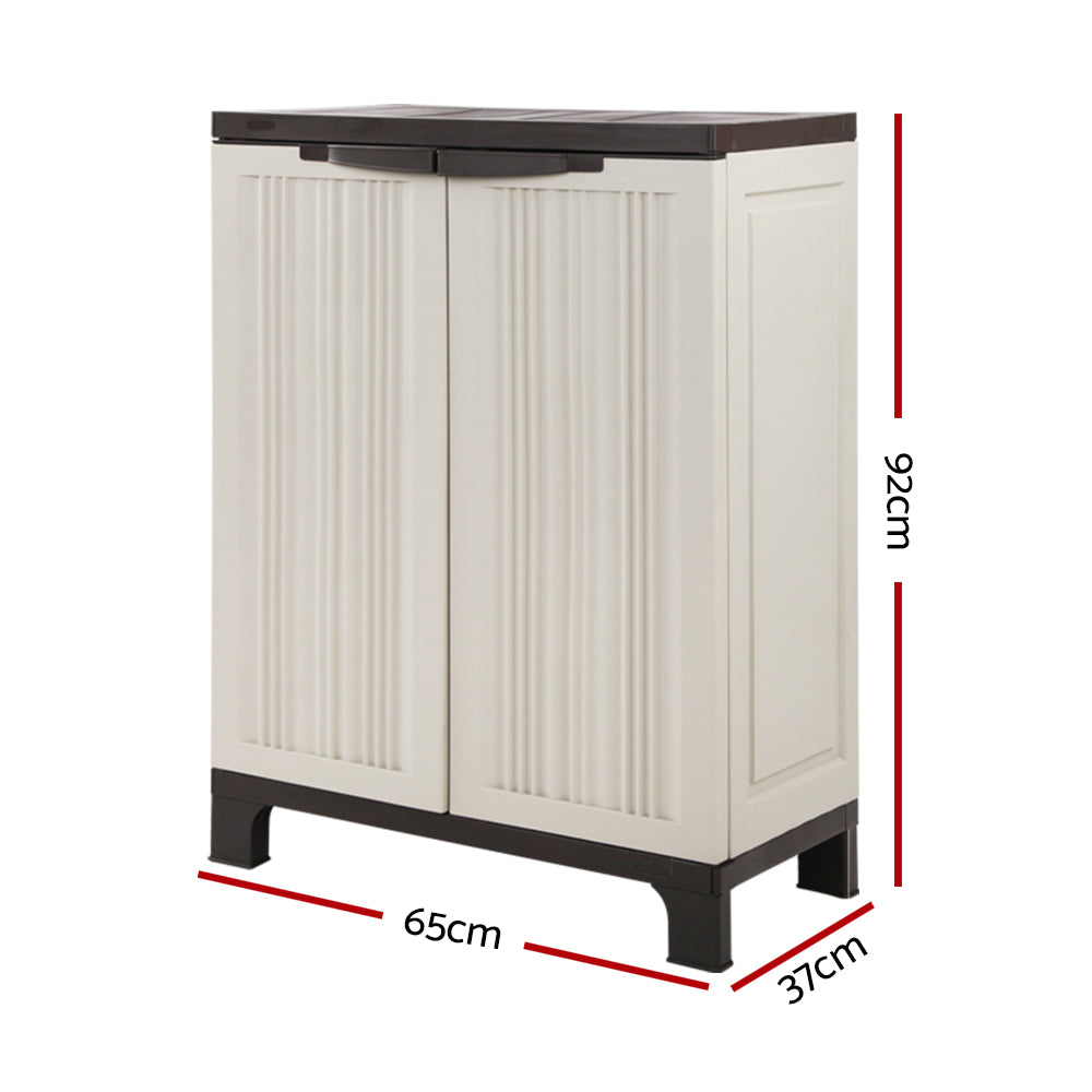 Gardeon Outdoor Storage Cabinet Lockable Cupboard Garage 92cm-Home &amp; Garden &gt; Storage-PEROZ Accessories