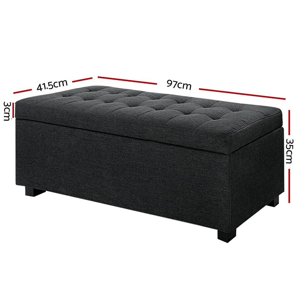 Premium Storage Ottoman - Charcoal-Furniture &gt; Bedroom-PEROZ Accessories