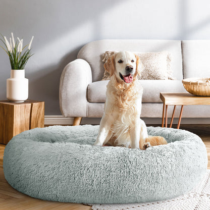 i.Pet Pet Bed Dog Cat 110cm Calming Extra Large Soft Plush Light Grey-Pet Beds-PEROZ Accessories