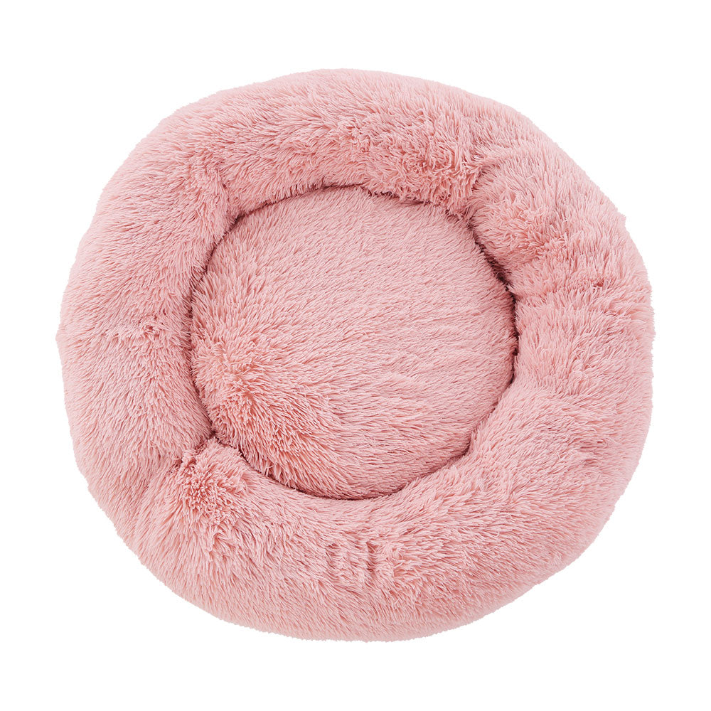 i.Pet Pet Bed Dog Cat 90cm Large Calming Soft Plush Pink-Pet Beds-PEROZ Accessories