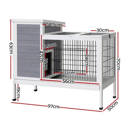 i.Pet Rabbit Hutch Wooden Ferret Cage Habitat House Outdoor Large-Home &amp; Garden &gt; Shading-PEROZ Accessories