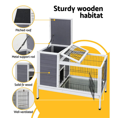 i.Pet Rabbit Hutch Wooden Ferret Cage Habitat House Outdoor Large-Home &amp; Garden &gt; Shading-PEROZ Accessories