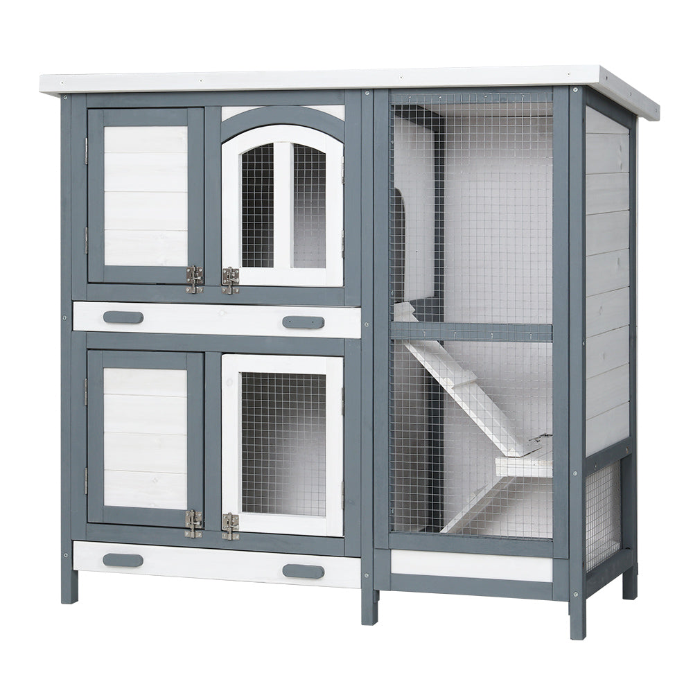 i.Pet Rabbit Hutch Large Chicken Coop Wooden House Run Cage Pet Bunny Guinea Pig-Pet Care &gt; Coops &amp; Hutches-PEROZ Accessories