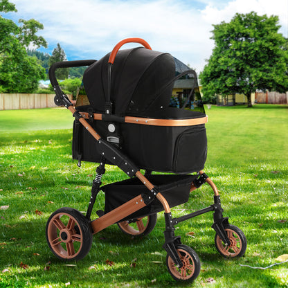 i.Pet Pet Dog Stroller Pram Large Cat Carrier Travel Pushchair Foldable 4 Wheels-Pet Care &gt; Dog Supplies-PEROZ Accessories