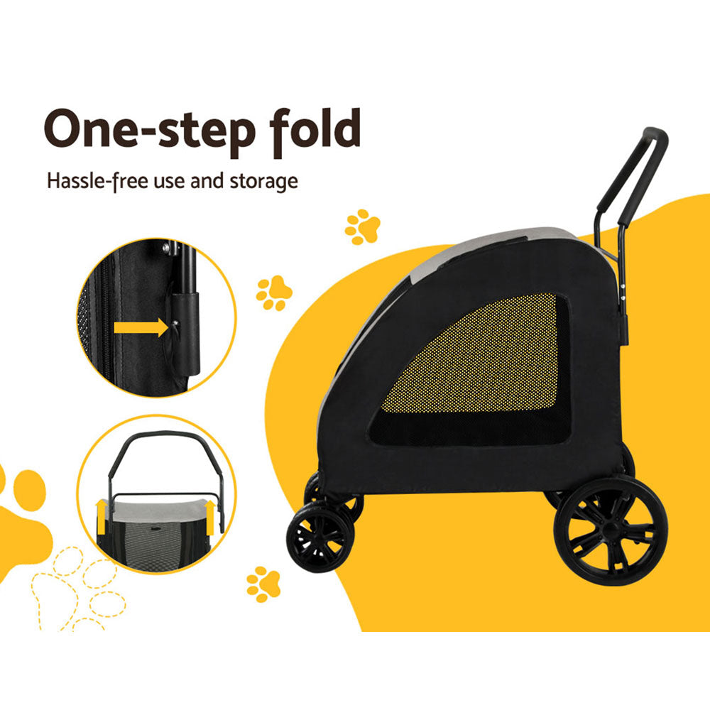 i.Pet Pet Dog Stroller Pram Large Carrier Cat Travel Foldable Strollers 4 Wheels-Pet Care &gt; Dog Supplies-PEROZ Accessories