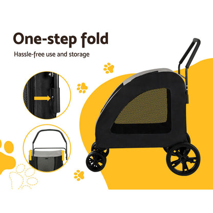 i.Pet Pet Dog Stroller Pram Large Carrier Cat Travel Foldable Strollers 4 Wheels-Pet Care &gt; Dog Supplies-PEROZ Accessories