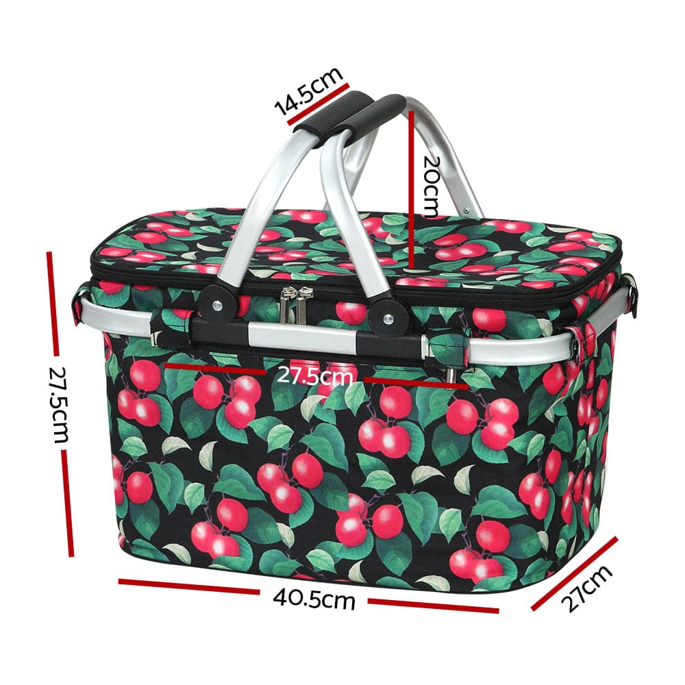 Alfresco Picnic Basket Folding Bag Hamper Insulated Storage Food Cover-Outdoor &gt; Camping-PEROZ Accessories