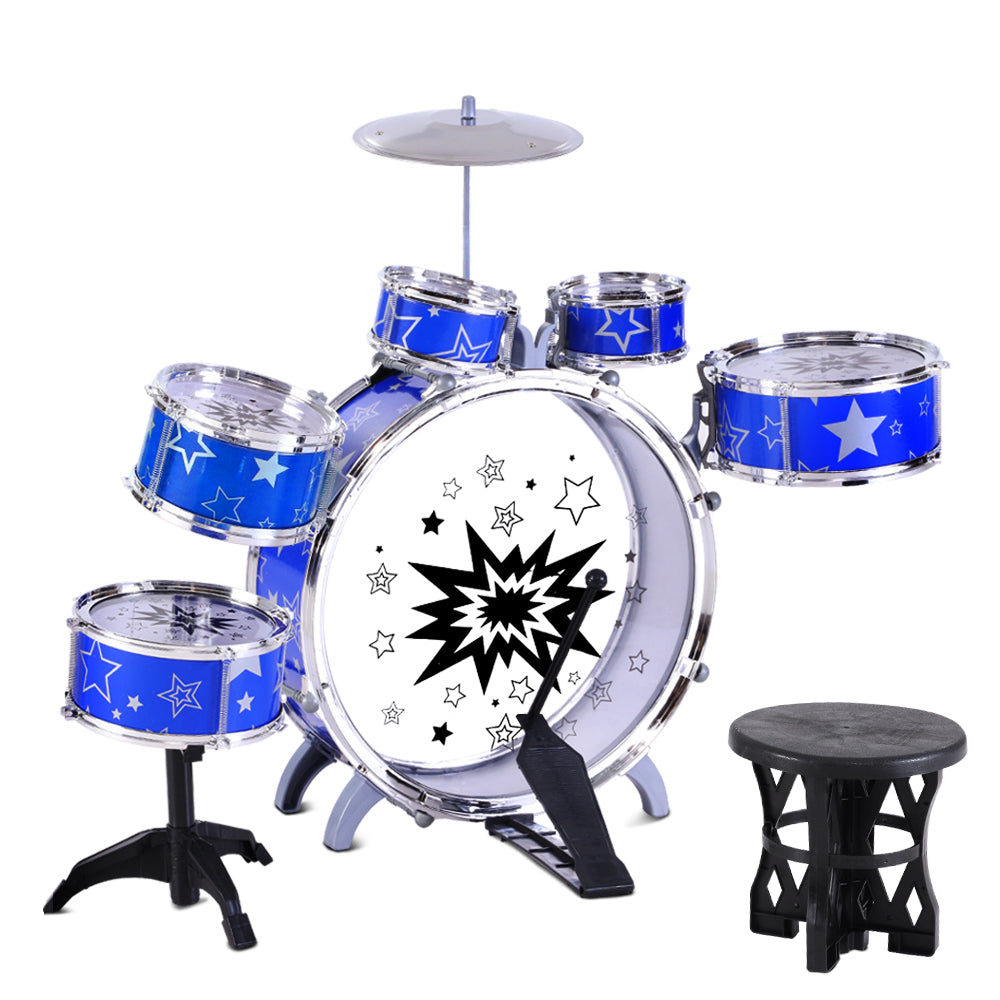 Keezi 11 Piece Kids Drum Set-Baby &amp; Kids &gt; Toys-PEROZ Accessories