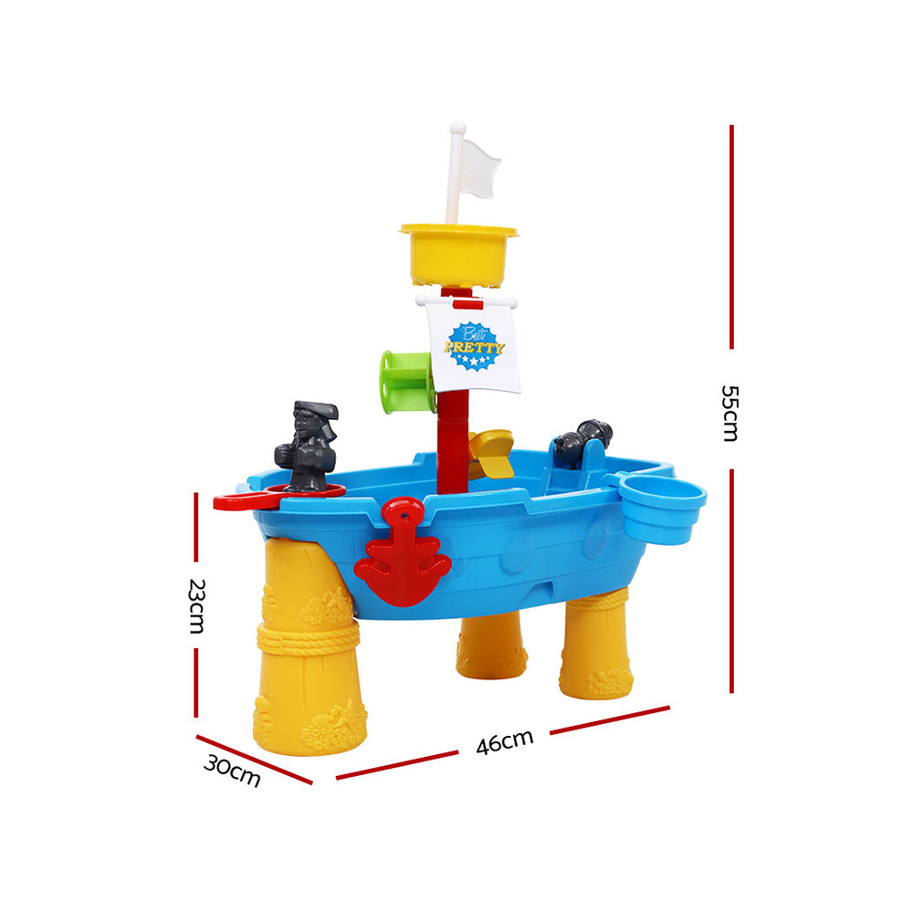 Keezi Kids Beach Sand and Water Toys Outdoor Table Pirate Ship Childrens Sandpit-Baby &amp; Kids &gt; Toys-PEROZ Accessories