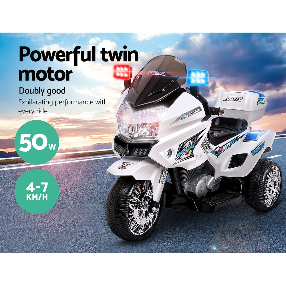 Rigo Kids Ride On Motorbike Motorcycle Car White-Baby &amp; Kids &gt; Ride on Cars, Go-karts &amp; Bikes-PEROZ Accessories