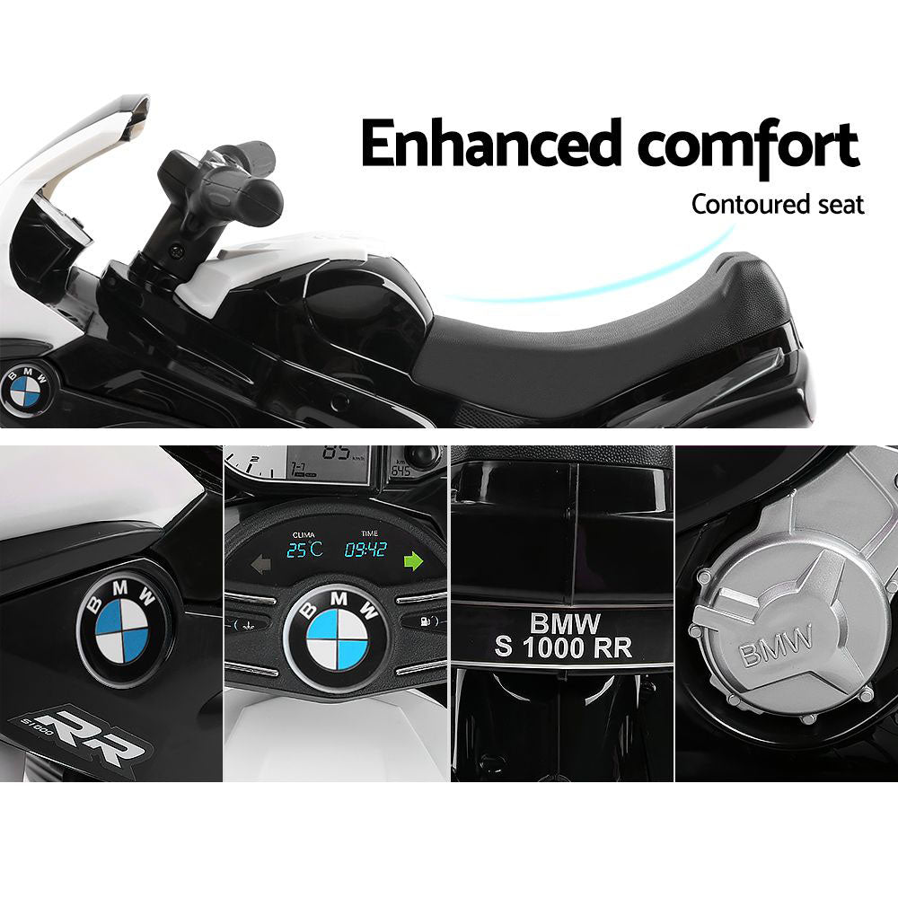 Kids Ride On Motorbike BMW Licensed S1000RR Motorcycle Car Black-Baby &amp; Kids &gt; Ride on Cars, Go-karts &amp; Bikes-PEROZ Accessories