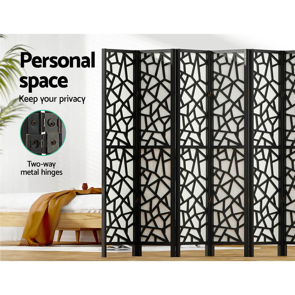 Artiss Clover Room Divider Screen Privacy Wood Dividers Stand 8 Panel Black-Furniture &gt; Living Room - Peroz Australia - Image - 5