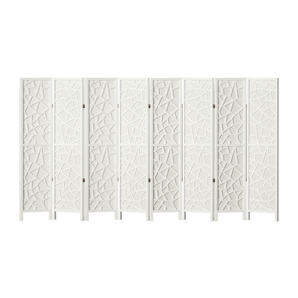 Artiss Clover Room Divider Screen Privacy Wood Dividers Stand 8 Panel White-Furniture &gt; Living Room - Peroz Australia - Image - 3