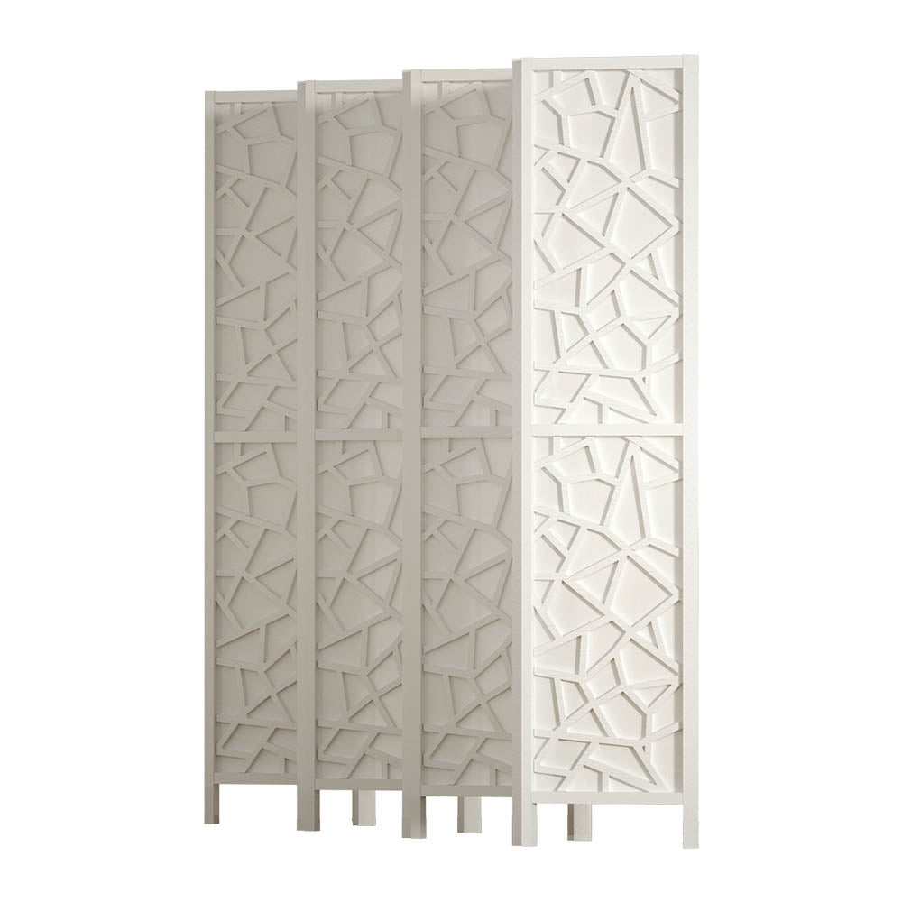 Artiss Clover Room Divider Screen Privacy Wood Dividers Stand 8 Panel White-Furniture &gt; Living Room - Peroz Australia - Image - 4