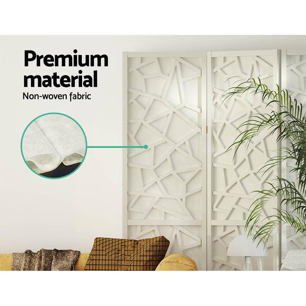 Artiss Clover Room Divider Screen Privacy Wood Dividers Stand 8 Panel White-Furniture &gt; Living Room - Peroz Australia - Image - 7