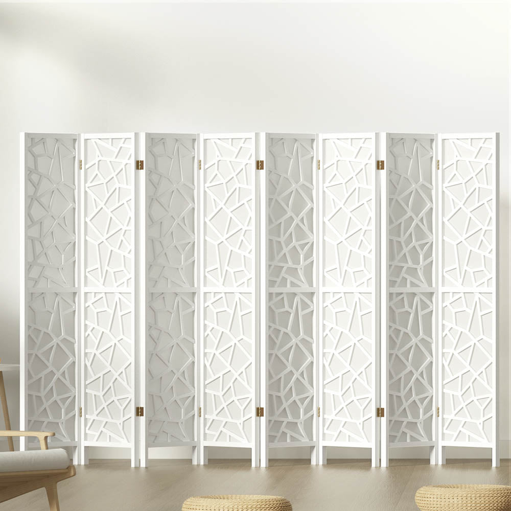 Artiss Clover Room Divider Screen Privacy Wood Dividers Stand 8 Panel White-Furniture &gt; Living Room - Peroz Australia - Image - 8