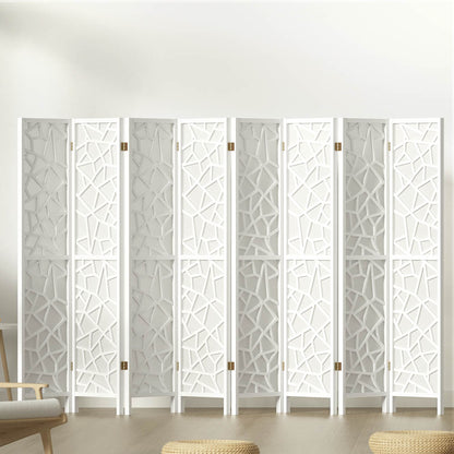 Artiss Clover Room Divider Screen Privacy Wood Dividers Stand 8 Panel White-Furniture &gt; Living Room - Peroz Australia - Image - 8