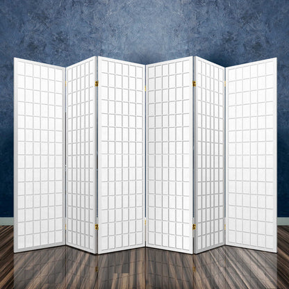 Artiss Room Divider Screen Wood Timber Dividers Fold Stand Wide White 6 Panel-Furniture &gt; Living Room - Peroz Australia - Image - 7