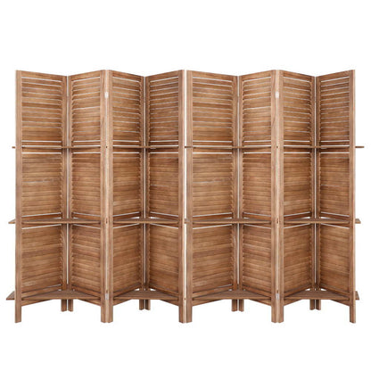 Artiss Room Divider Screen 8 Panel Privacy Dividers Shelf Wooden Timber Stand-Furniture &gt; Living Room - Peroz Australia - Image - 1