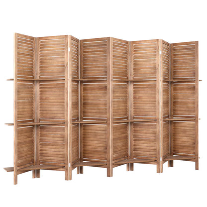 Artiss Room Divider Screen 8 Panel Privacy Dividers Shelf Wooden Timber Stand-Furniture &gt; Living Room - Peroz Australia - Image - 3