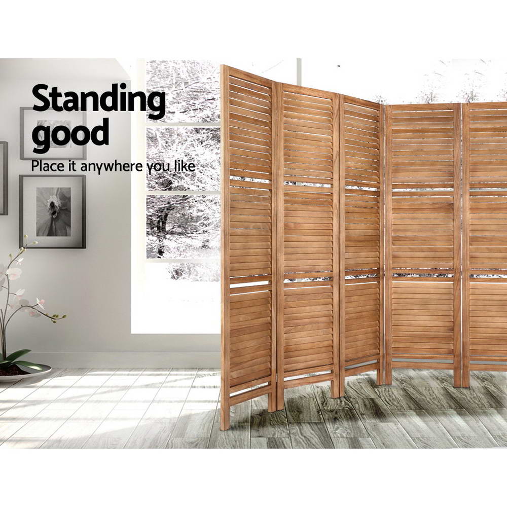 Artiss Room Divider Screen 8 Panel Privacy Dividers Shelf Wooden Timber Stand-Furniture &gt; Living Room - Peroz Australia - Image - 5