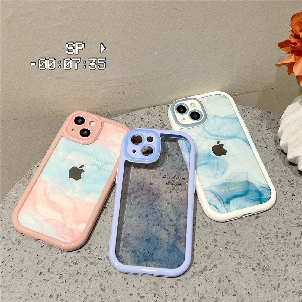 Anymob iPhone Daisy Acrylic Watercolor Phone Case Transparent Shockproof Cover-Mobile Phone Cases-PEROZ Accessories