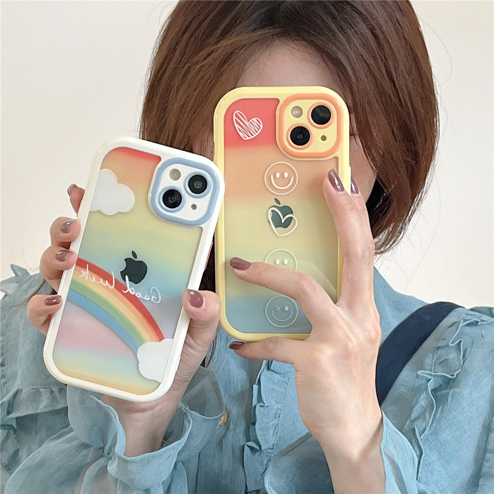 Anymob iPhone Daisy Acrylic Watercolor Phone Case Transparent Shockproof Cover-Mobile Phone Cases-PEROZ Accessories