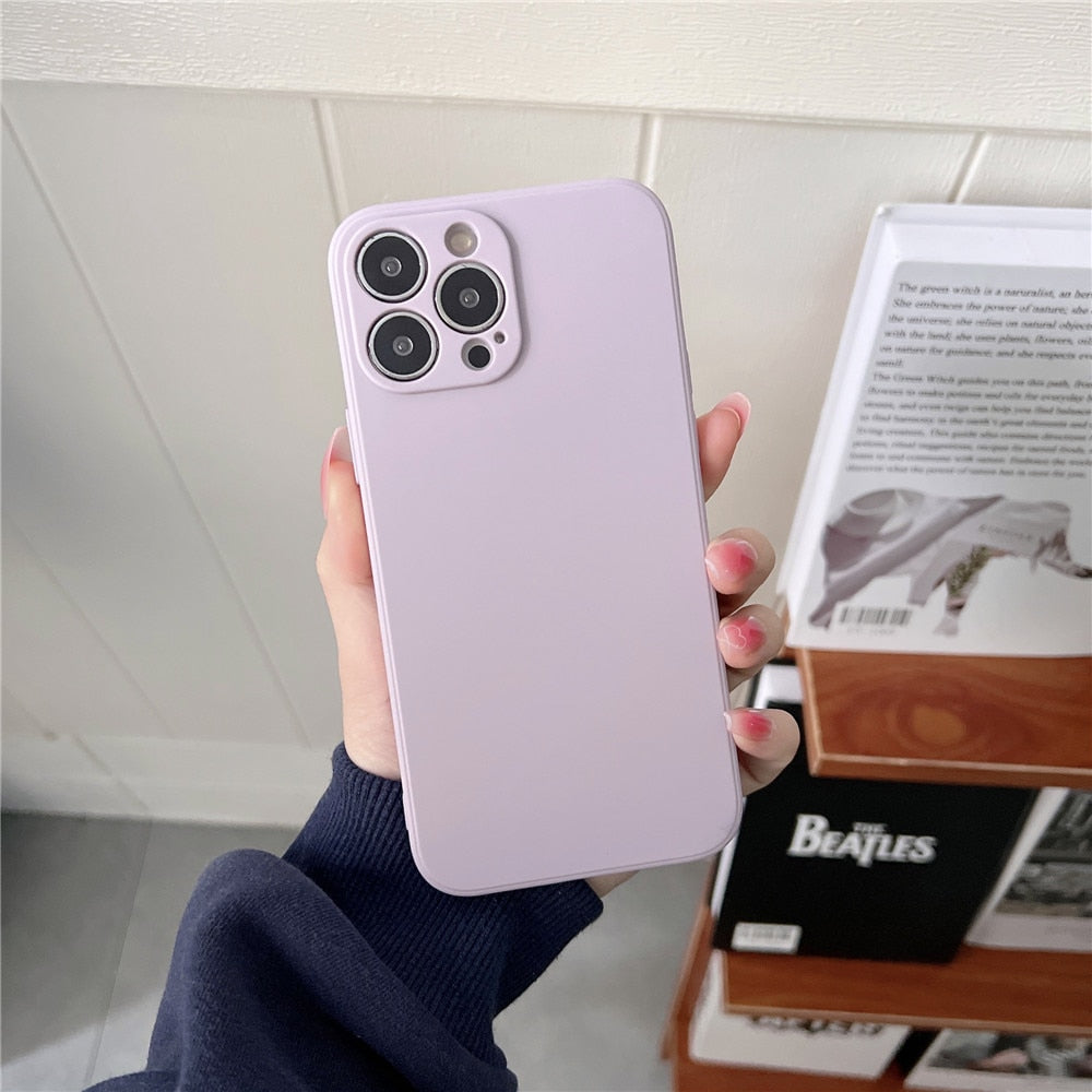 Anymob iPhone Lavander Square Silicone Phone Case Slim Soft Back Cover-Mobile Phone Cases-PEROZ Accessories